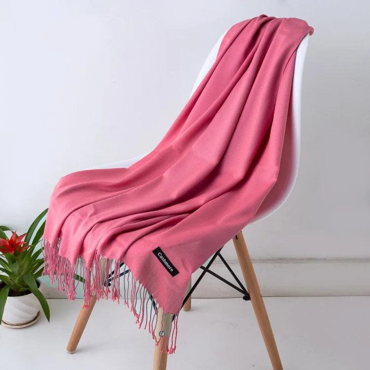 Amélie – Luxe Kasjmier Dames Sjaal met Franjedetail
