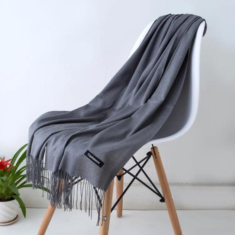 Amélie – Luxe Kasjmier Dames Sjaal met Franjedetail