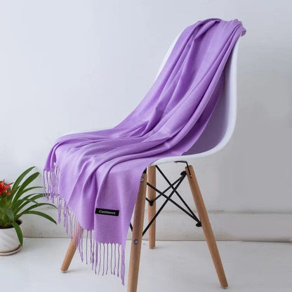 Amélie – Luxe Kasjmier Dames Sjaal met Franjedetail