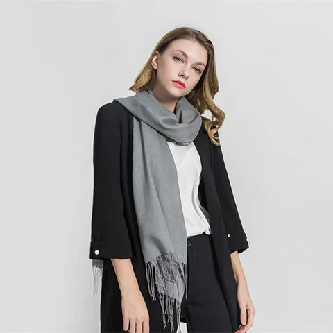 Elegante Winterse Zachte Sjaal met Extra Lange Franjes