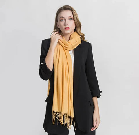 Elegante Winterse Zachte Sjaal met Extra Lange Franjes