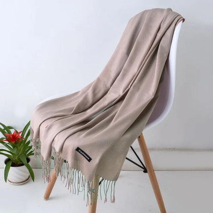 Amélie – Luxe Kasjmier Dames Sjaal met Franjedetail