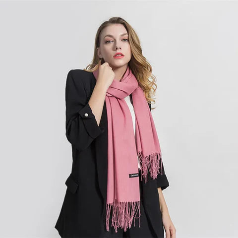 Elegante Winterse Zachte Sjaal met Extra Lange Franjes