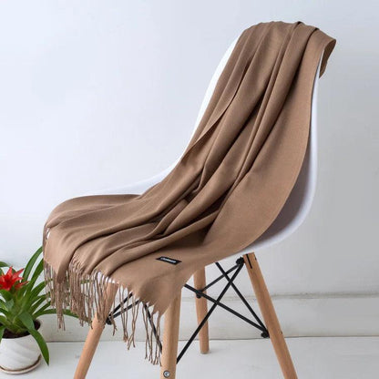 Amélie – Luxe Kasjmier Dames Sjaal met Franjedetail