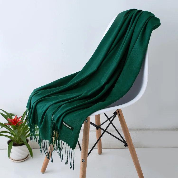 Amélie – Luxe Kasjmier Dames Sjaal met Franjedetail