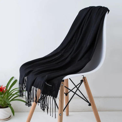 Amélie – Luxe Kasjmier Dames Sjaal met Franjedetail