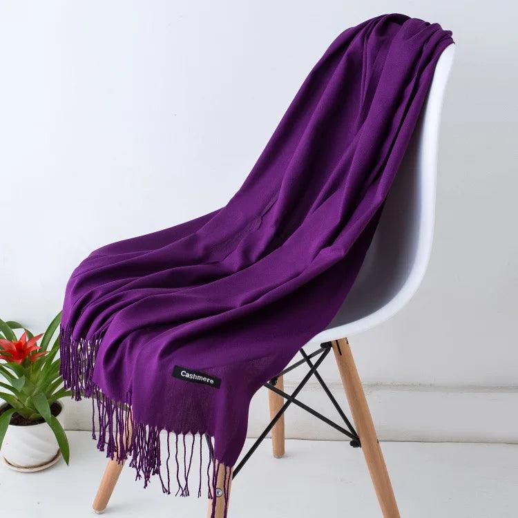 Amélie – Luxe Kasjmier Dames Sjaal met Franjedetail