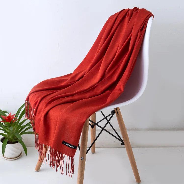 Amélie – Luxe Kasjmier Dames Sjaal met Franjedetail
