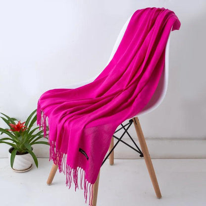 Amélie – Luxe Kasjmier Dames Sjaal met Franjedetail