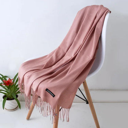 Amélie – Luxe Kasjmier Dames Sjaal met Franjedetail