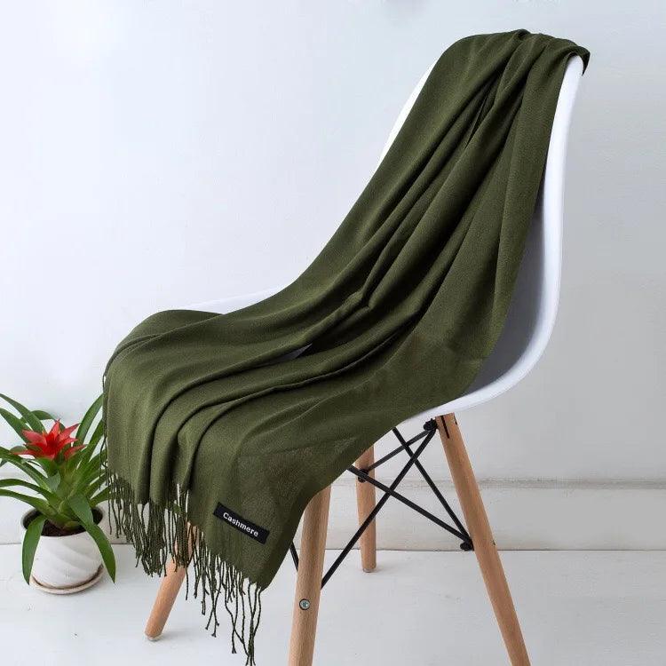 Amélie – Luxe Kasjmier Dames Sjaal met Franjedetail