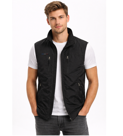 Heren Bodywarmer Met Rits En Opstaande Kraag Outdoor Vest