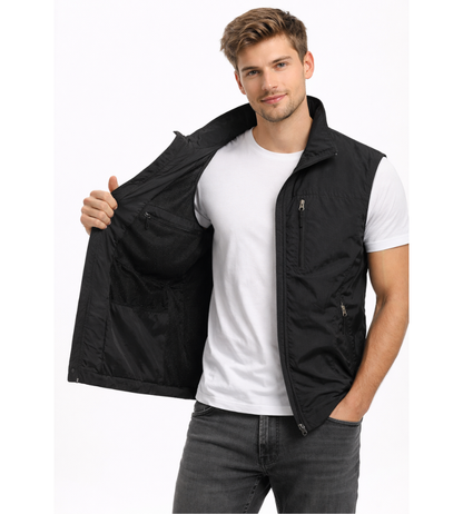 Heren Bodywarmer Met Rits En Opstaande Kraag Outdoor Vest