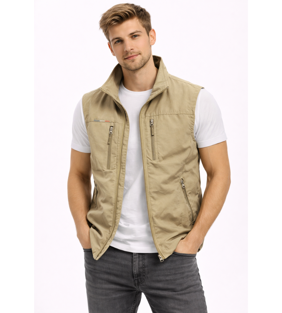 Heren Bodywarmer Met Rits En Opstaande Kraag Outdoor Vest