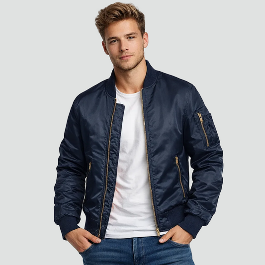Heren Bomberjack Met Gewatteerde Voering En Praktische Zakken