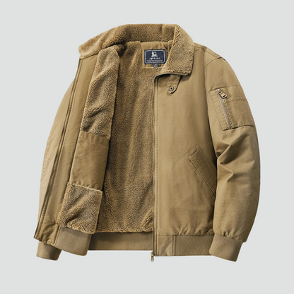 Heren Teddy Fleece Bomberjack met Bontkraag