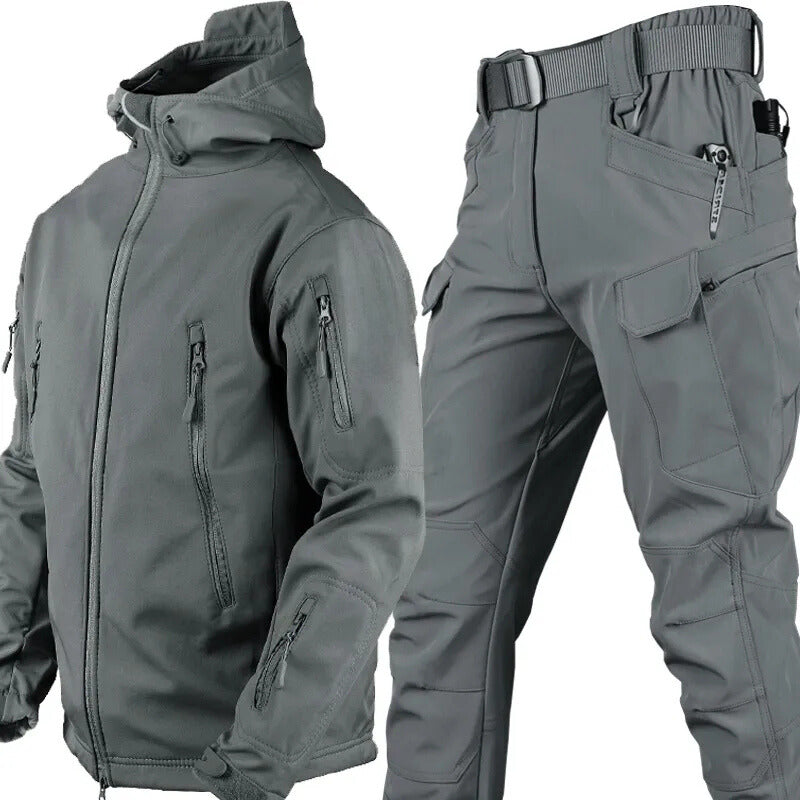 Waterdichte Heren Outdoor Set Met Softshell Jas En Warme Fleece