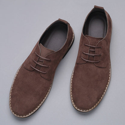 Heren Oxford Schoenen Met Vetersluiting En Suède Look