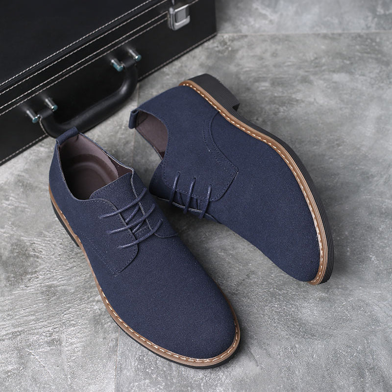 Heren Oxford Schoenen Met Vetersluiting En Suède Look