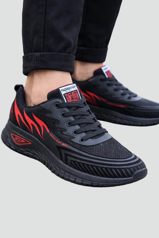 Heren Sneakers Met Vetersluiting En Profielzool