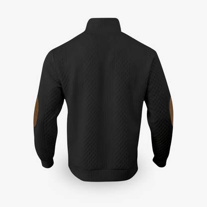 Heren Luxe Pullover Kabeltrui Met Elleboogstukken Winter