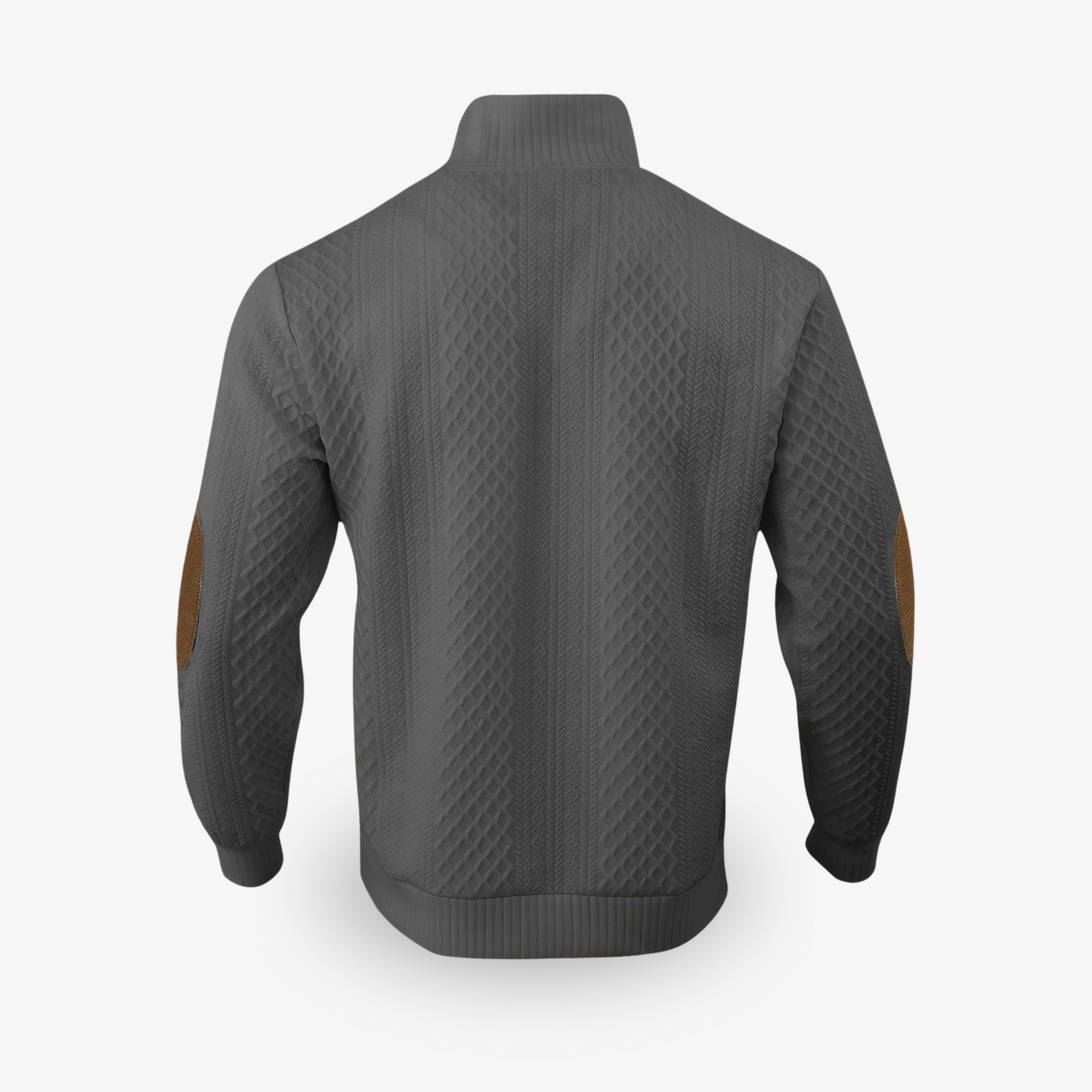 Heren Luxe Pullover Kabeltrui Met Elleboogstukken Winter