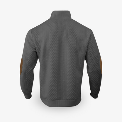 Heren Luxe Pullover Kabeltrui Met Elleboogstukken Winter