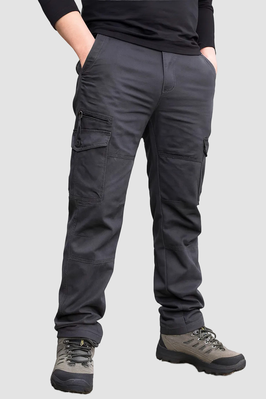 Heren cargo broek met relaxte pasvorm en duurzaam materiaal