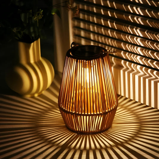 Bamboe Solar Lantaarn Voor Tuin En Terras