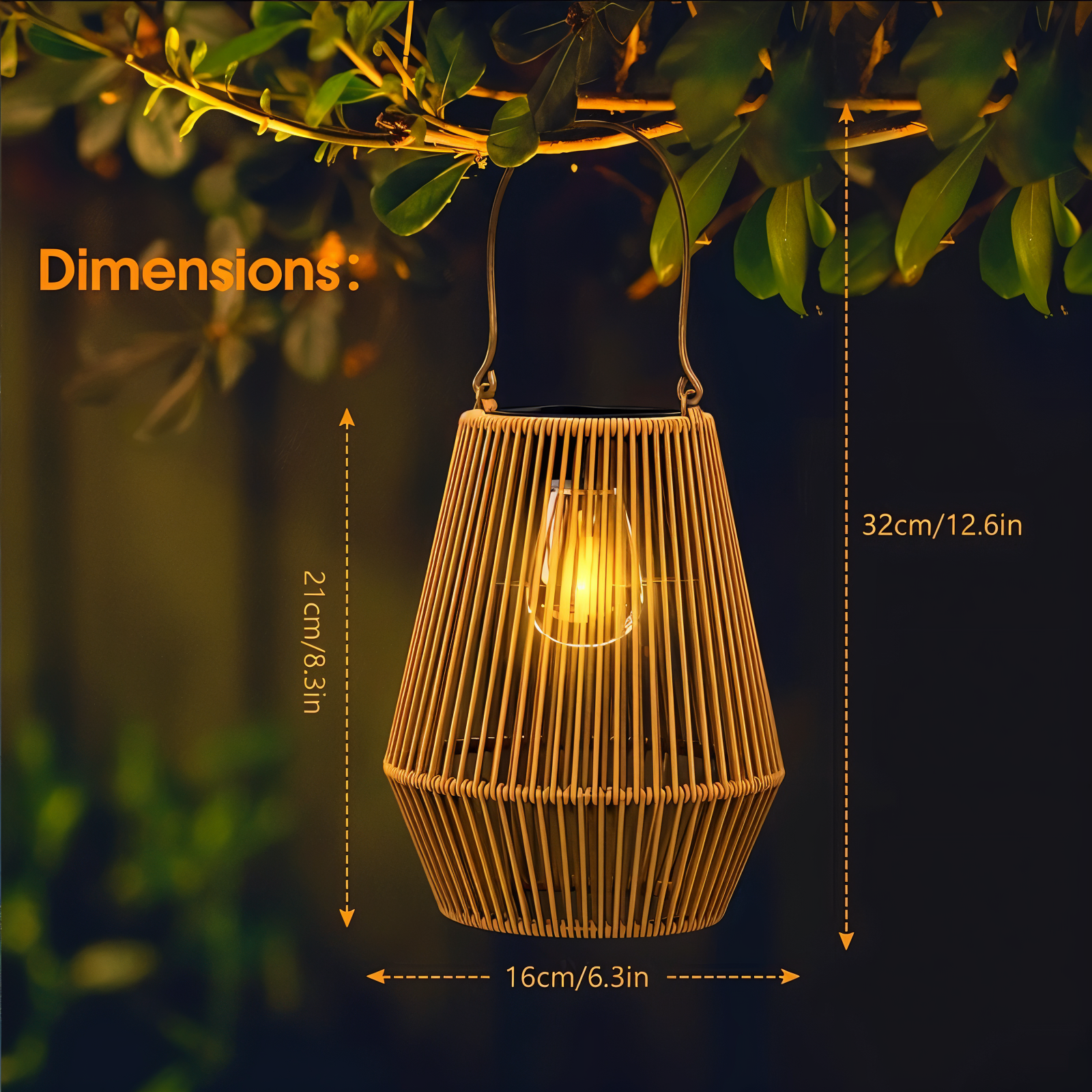 Bamboe Solar Lantaarn Voor Tuin En Terras