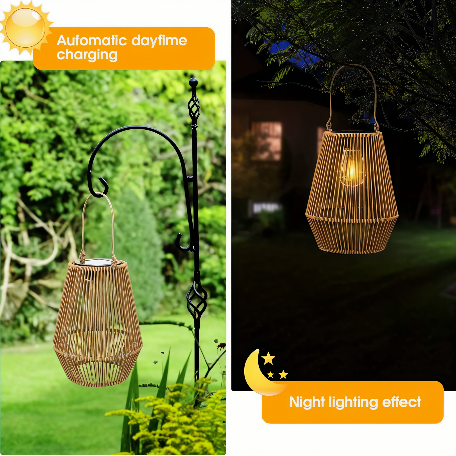 Bamboe Solar Lantaarn Voor Tuin En Terras