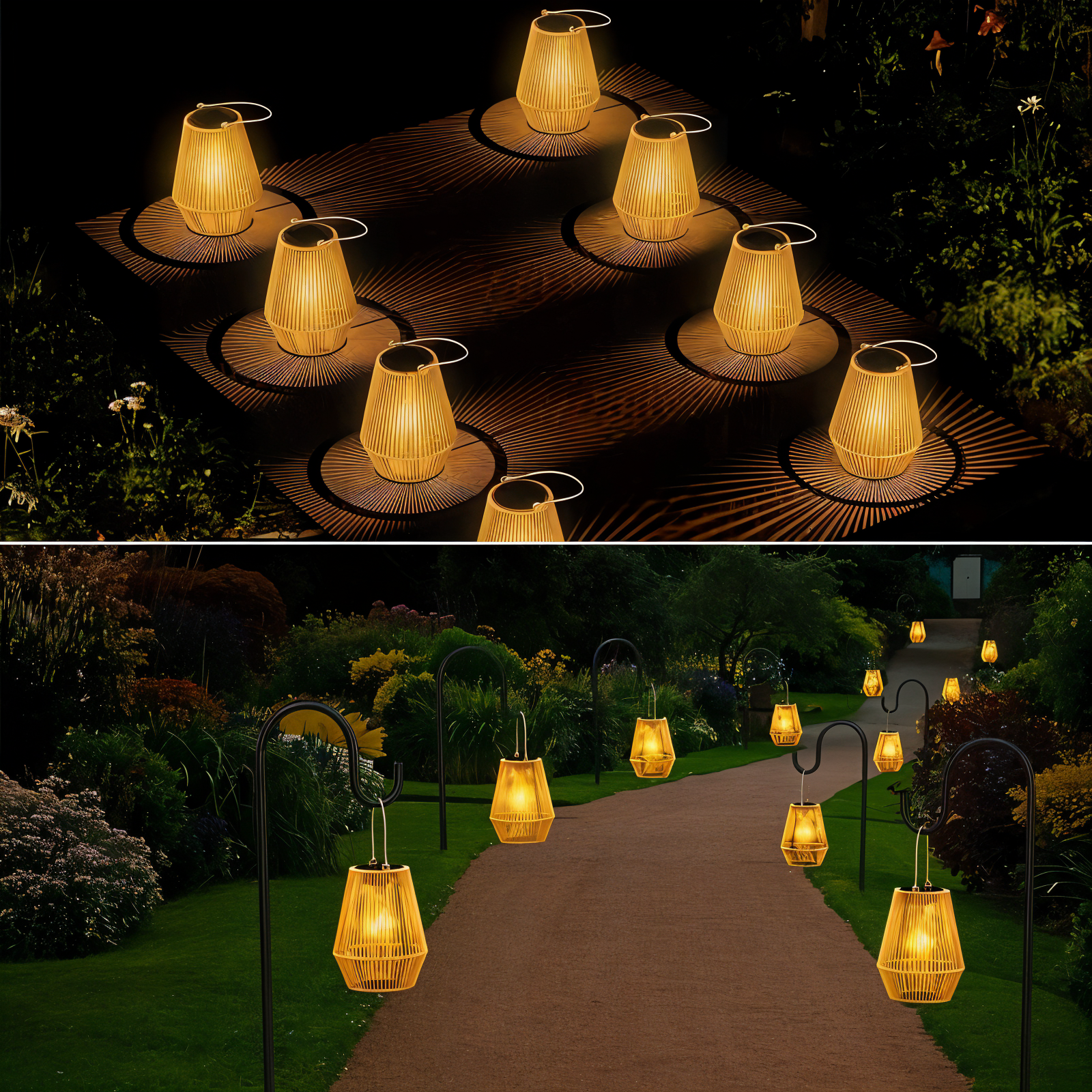 Bamboe Solar Lantaarn Voor Tuin En Terras