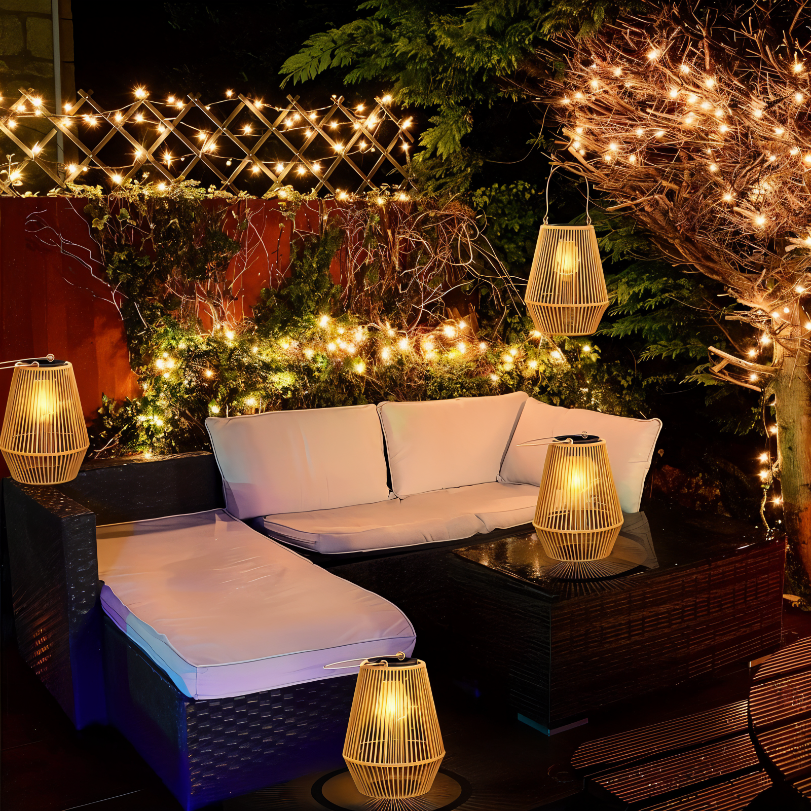 Bamboe Solar Lantaarn Voor Tuin En Terras