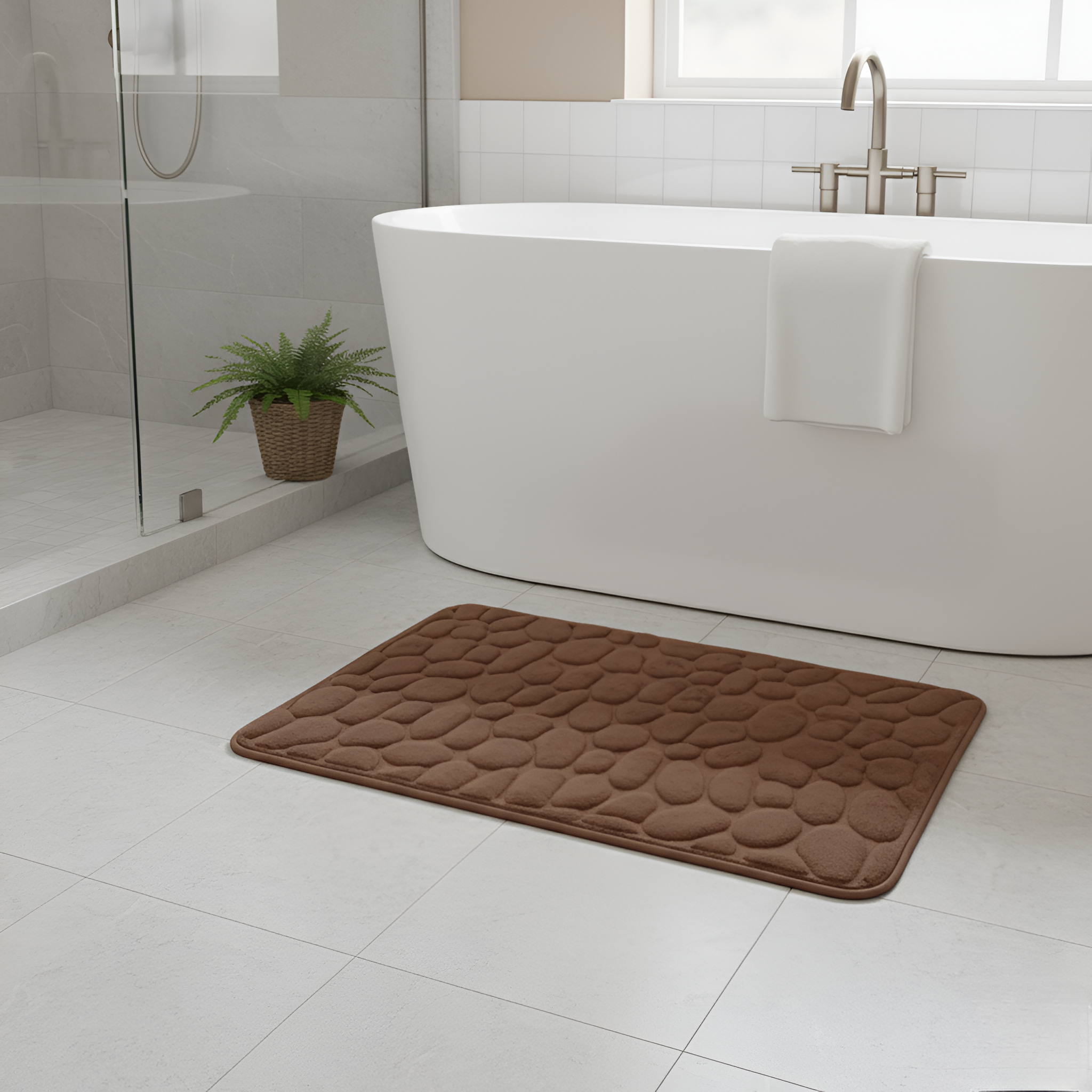 Luxe Antislip Badmat in Steenstijl Zachte en Veilige