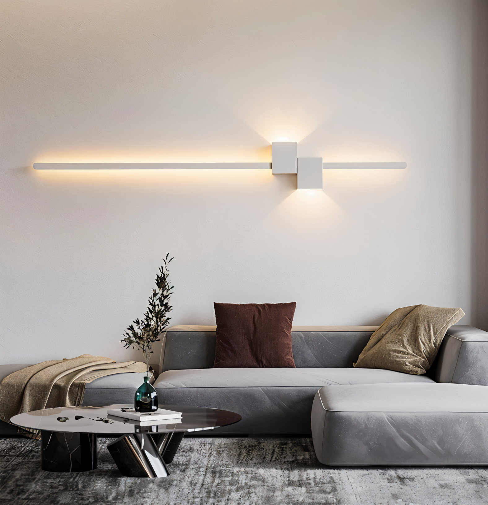 Minimalistische Lange LED Wandlamp In Strak Design