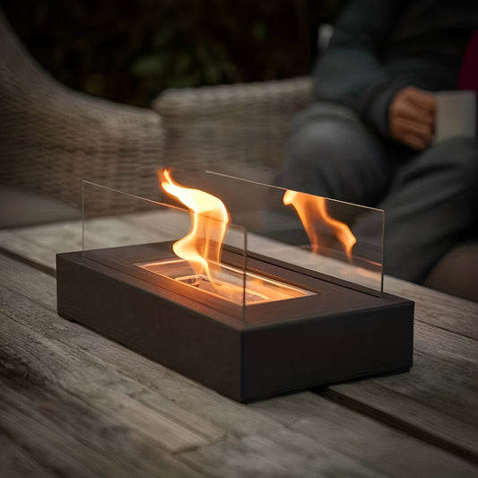 Rechthoekige Bio Ethanol Tafelhaard Met Glasbescherming
