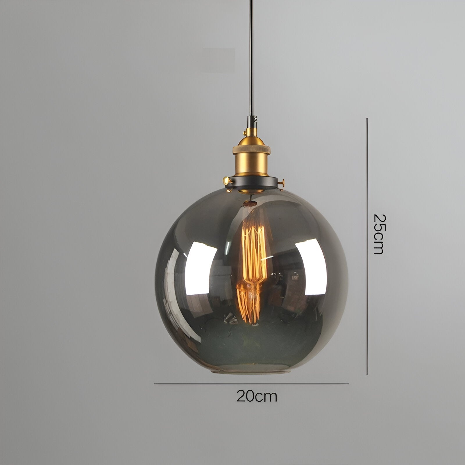 Vintage Hanglamp Van Gerookt Glas
