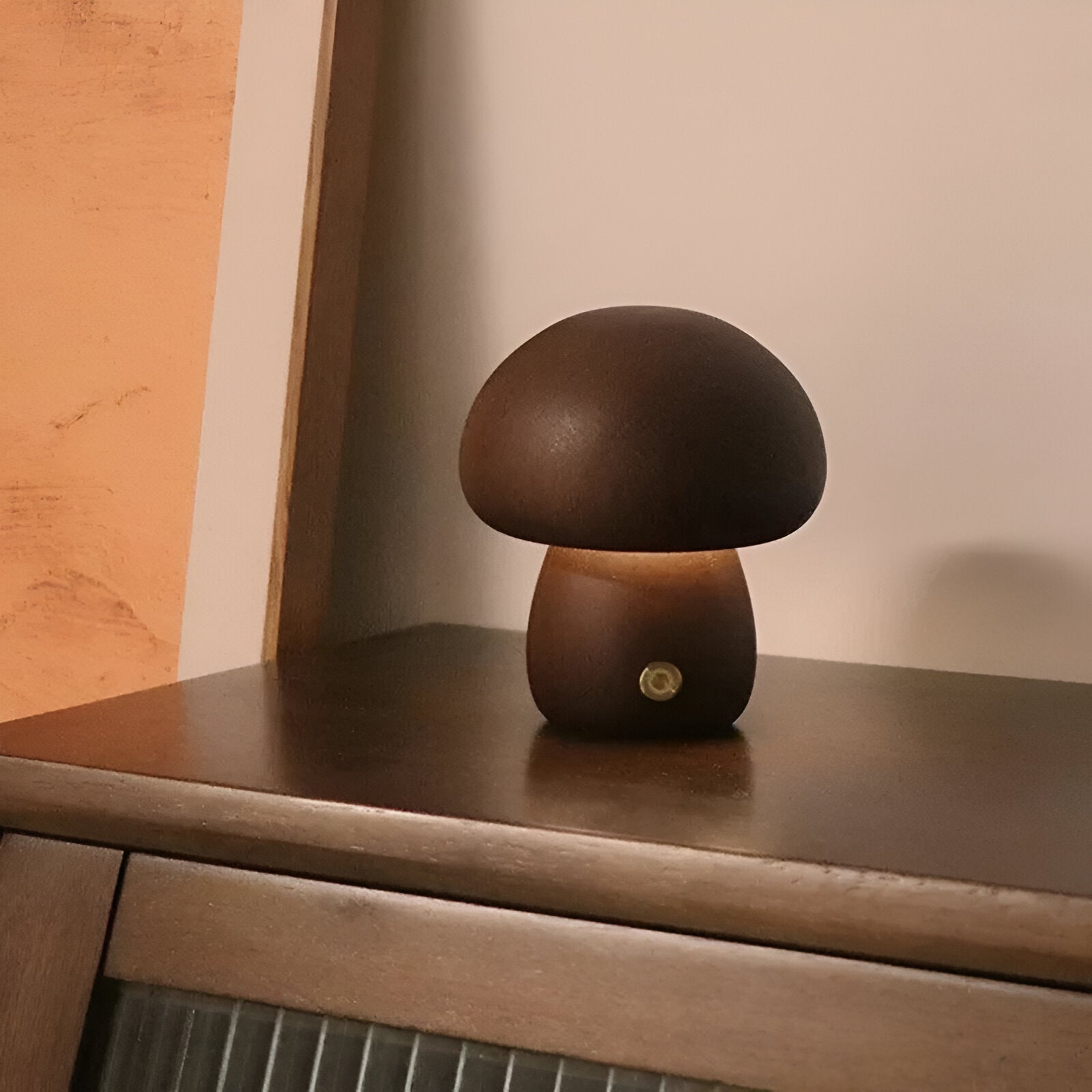 Houten Paddenstoel Nachtlamp Met Touchbediening