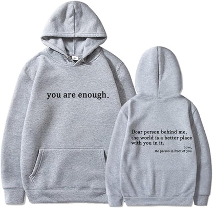 Unisex Hoodie Met Quote Tekstprint 'You Are Enough'