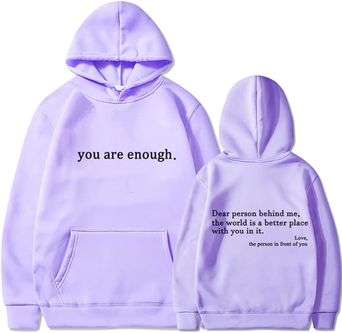 Unisex Hoodie Met Quote Tekstprint 'You Are Enough'