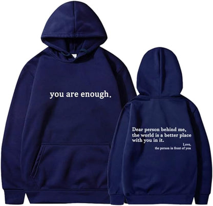 Unisex Hoodie Met Quote Tekstprint 'You Are Enough'