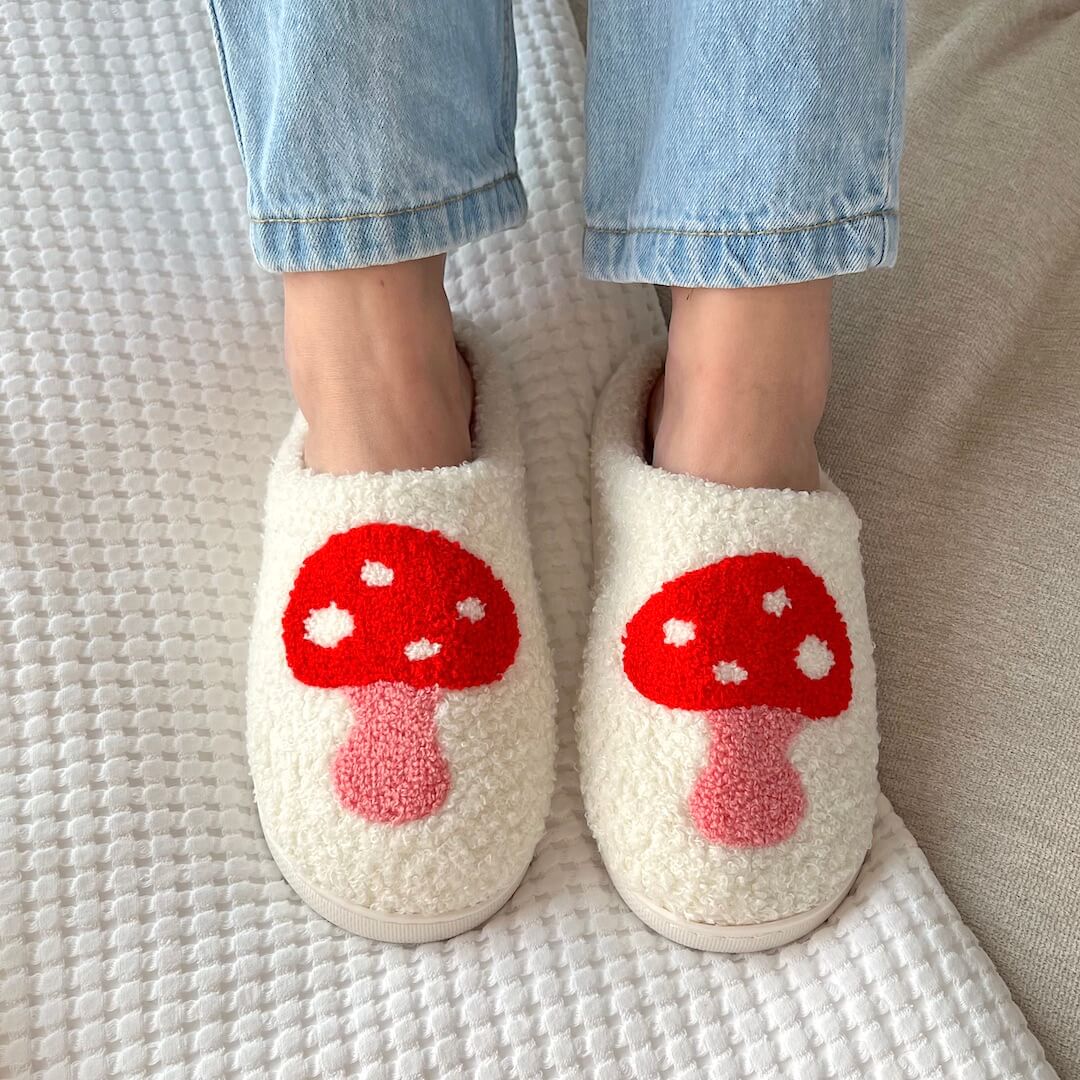Fluffy Pantoffels met Hartjes en Anti-Slip Zool voor Dames