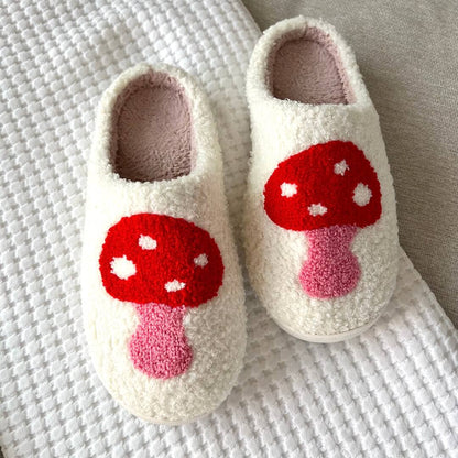 Fluffy Pantoffels met Hartjes en Anti-Slip Zool voor Dames