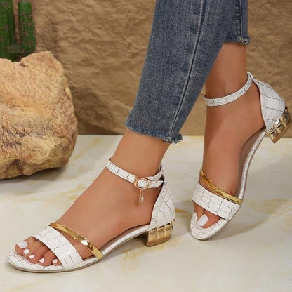 Bozena - Glitter hak sandalen met enkelbandje