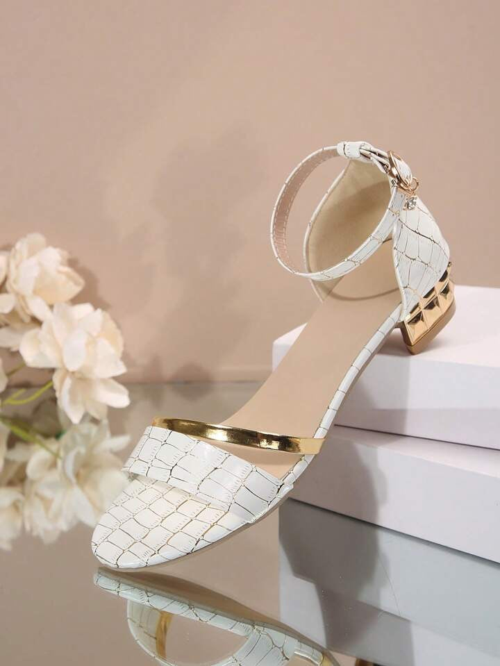 Bozena - Glitter hak sandalen met enkelbandje