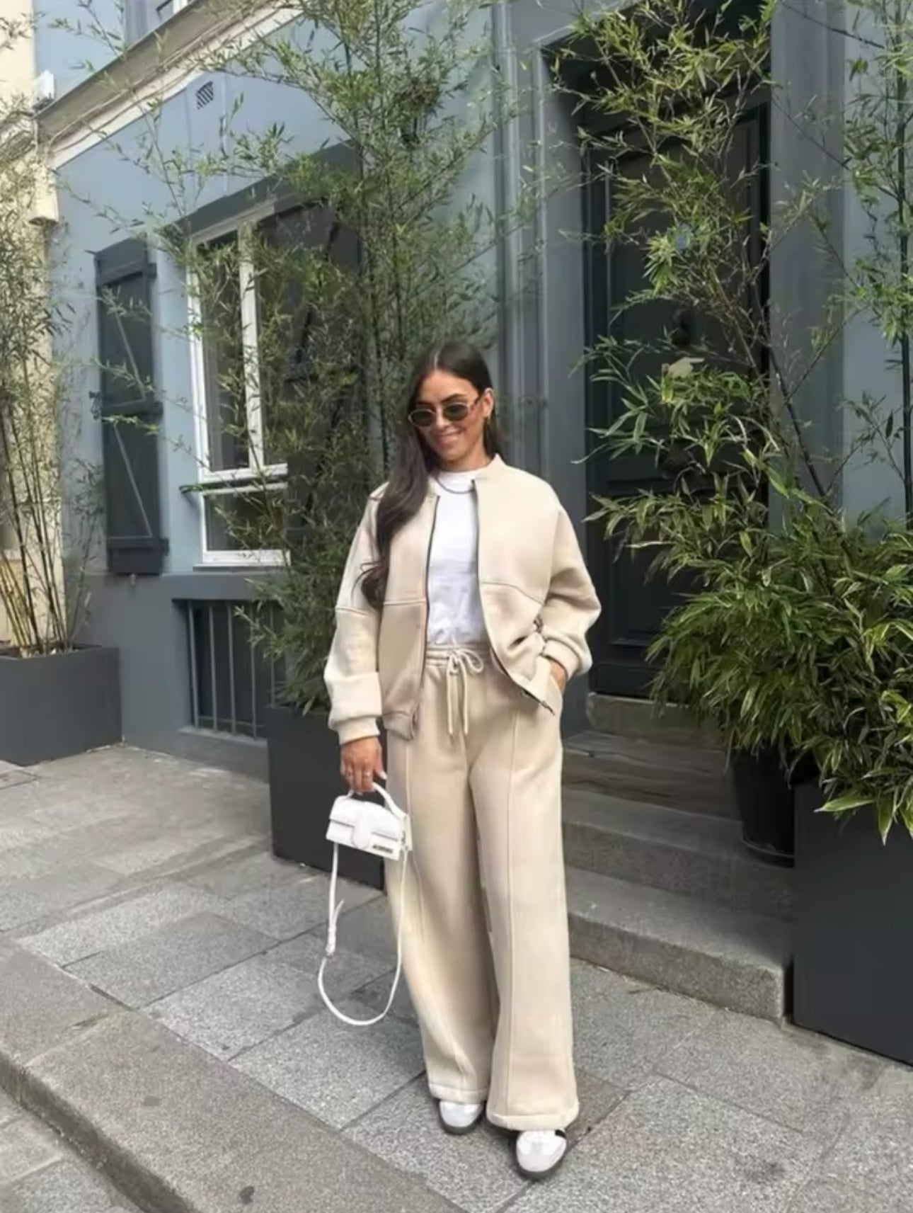 Casual Trainingspak Set Met Ritsvest en Hoge Taille Broek Voor Vrouwen