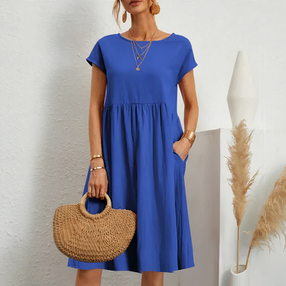 Elin - Midi Zomerjurk met Zakken