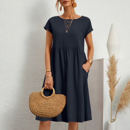 Elin - Midi Zomerjurk met Zakken