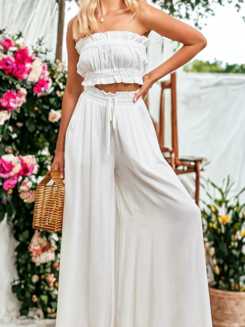 Dames Palazzo Broek Met Hoge Taille En Zakken