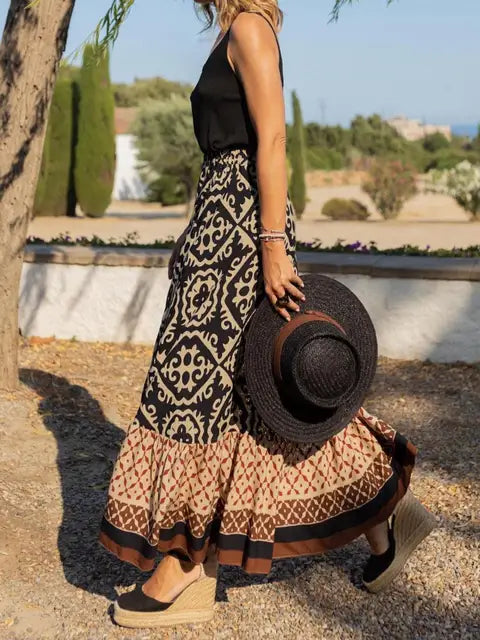 Anna - Boho rok met etnische print en elastische taille